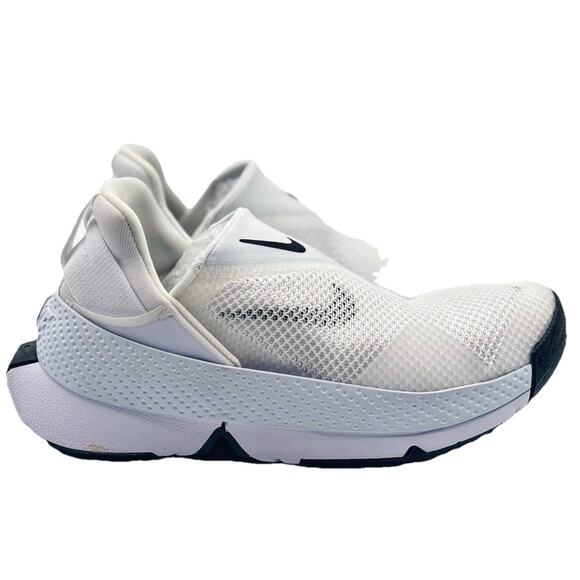 Nike Go FlyEase Slip-On Shoes Triple White Black DR5540-102 Womens Size 7.5